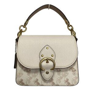 Auth COACH - 4603 Cream Pink Beige PVC Leather Handbag